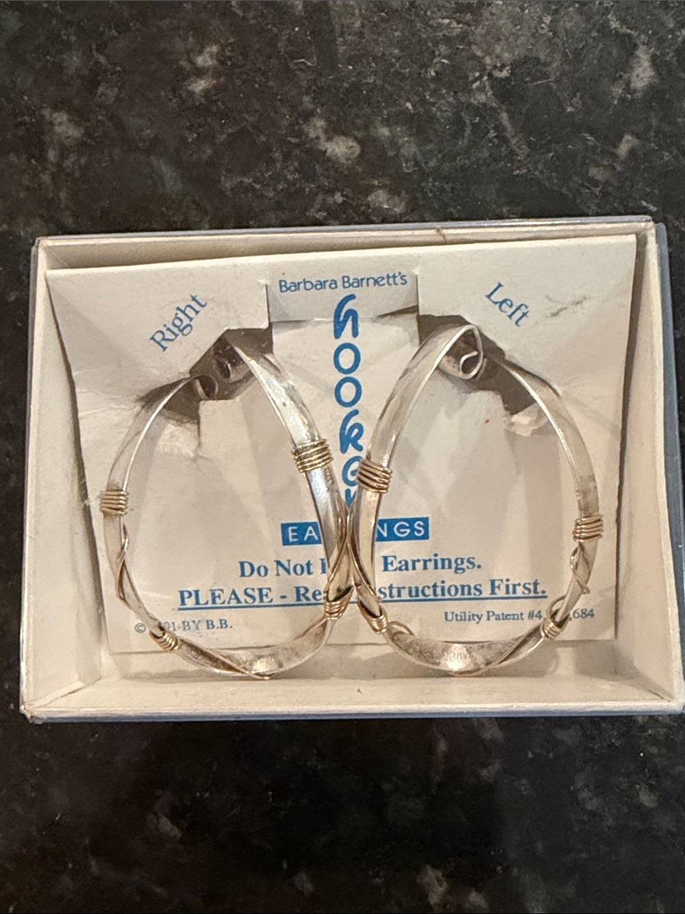 Barbara Barnett Hoop Earrings - Silver with Gold Wrap Detail